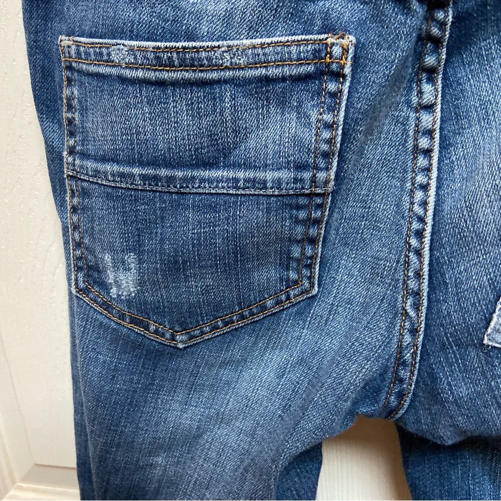 Gap Distressed Patchwork Low Rise Straight Leg Bl… - image 6